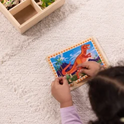 Animals & Nature Puzzles>Melissa & Doug Wooden Jigsaw Puzzles in a Box - Dinosaurs