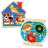 Animals & Nature Puzzles>Melissa & Doug Wooden Jumbo Peg Puzzle 2-Pack: Fish Bowl, House Pets