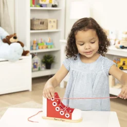 Motor Skills>Melissa & Doug Wooden Lacing Shoe