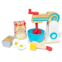 Play Food & Play Sets>Melissa & Doug Wooden Make-a-Cake Mixer Set