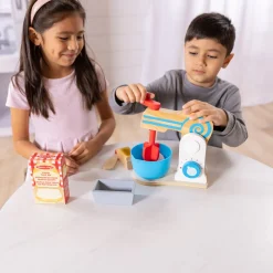 Play Food & Play Sets>Melissa & Doug Wooden Make-a-Cake Mixer Set