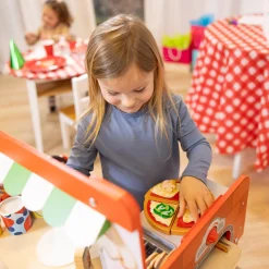 Play Food & Play Sets>Melissa & Doug Wooden Pizza Food Truck Activity Center