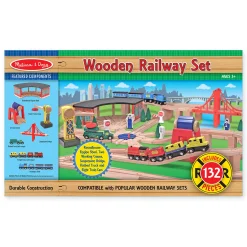 Motor Skills>Melissa & Doug Wooden Railway Set