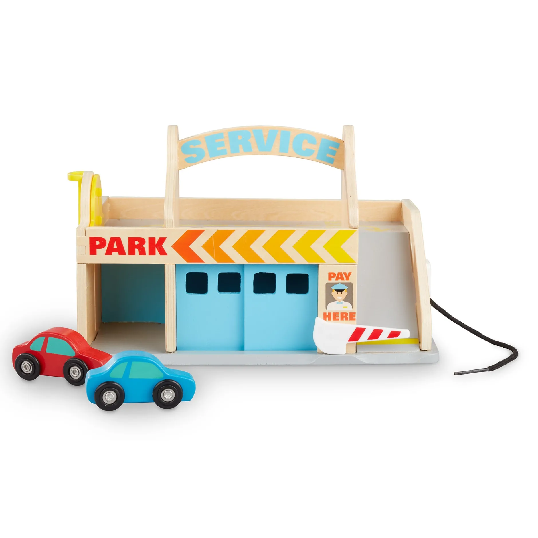 Vehicles & Trains|Motor Skills>Melissa & Doug Wooden Service Station Parking Garage