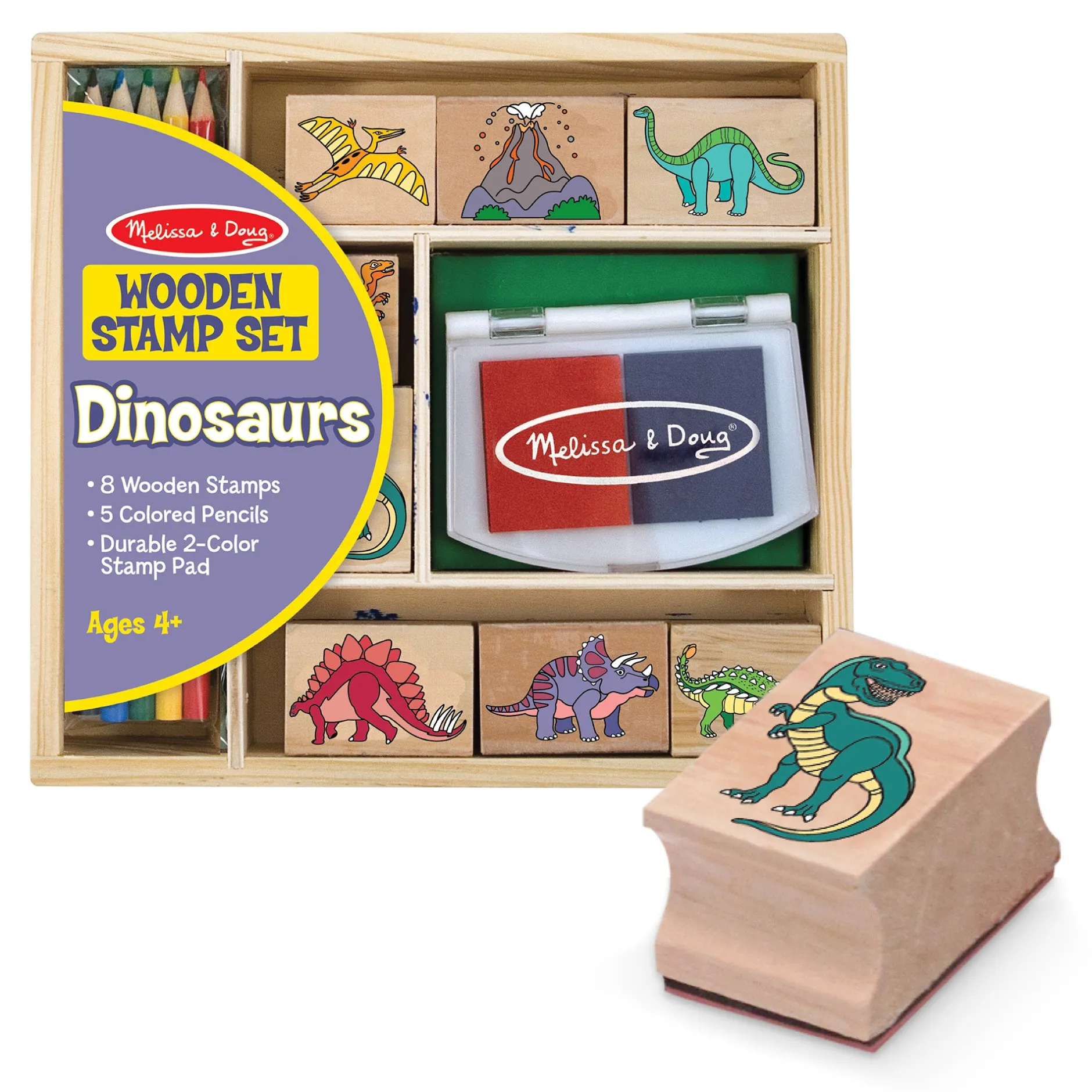 Craft & Stamp Kits>Melissa & Doug Wooden Stamp Set - Dinosaurs