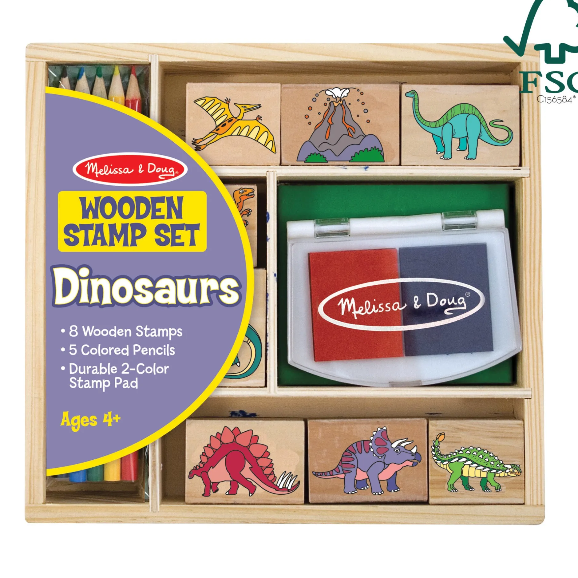 Craft & Stamp Kits>Melissa & Doug Wooden Stamp Set - Dinosaurs