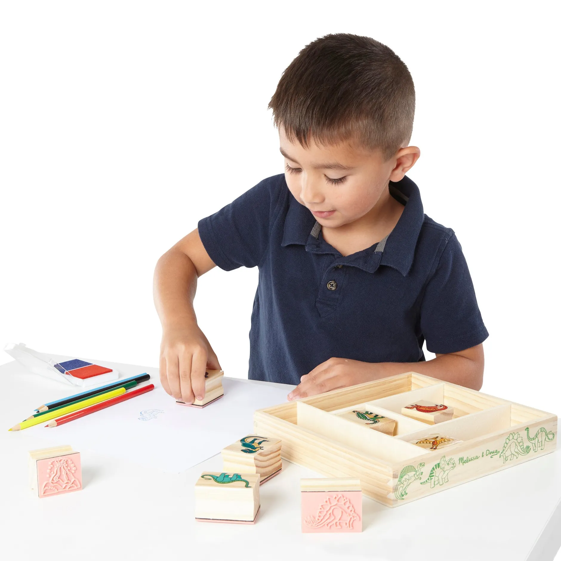 Craft & Stamp Kits>Melissa & Doug Wooden Stamp Set - Dinosaurs