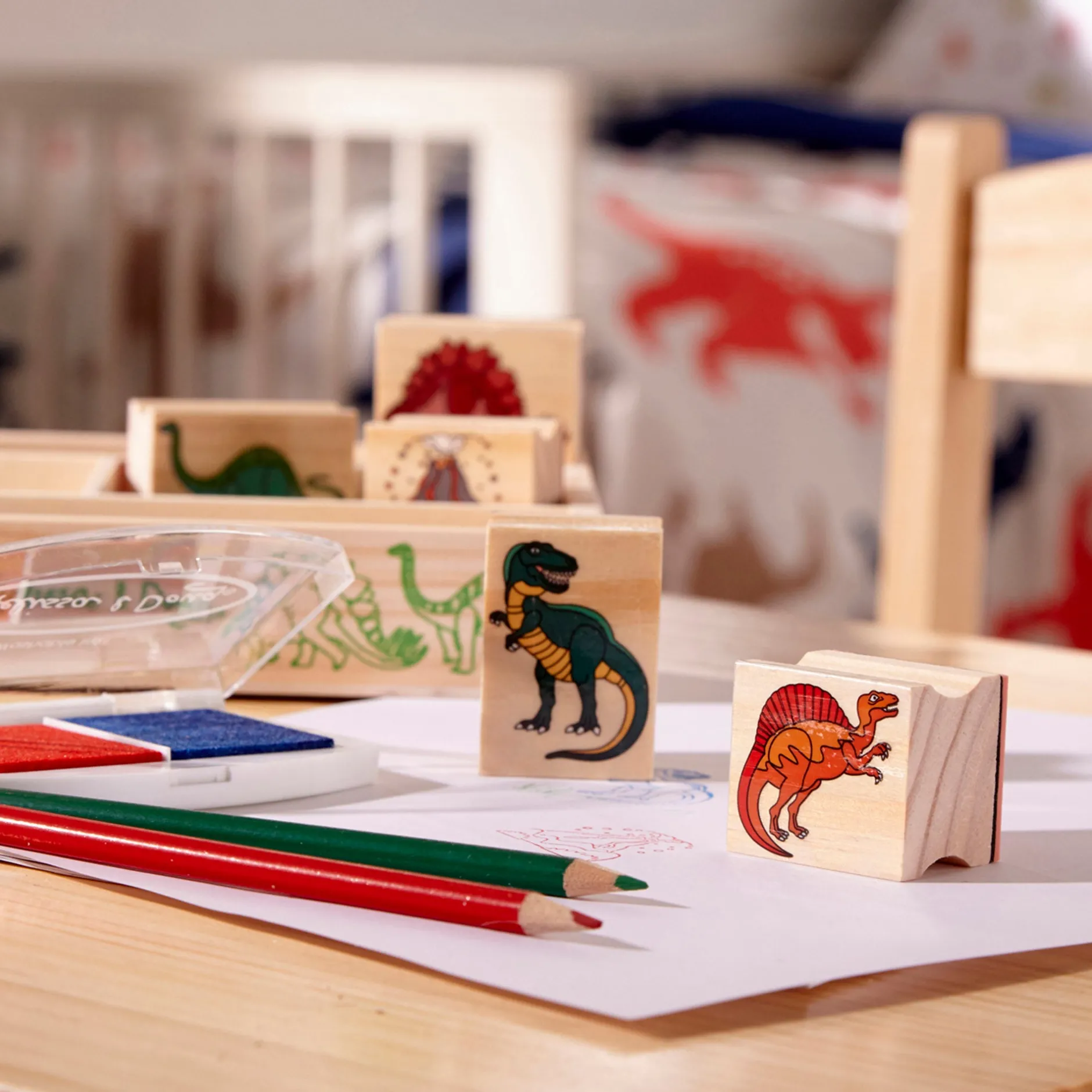 Craft & Stamp Kits>Melissa & Doug Wooden Stamp Set - Dinosaurs