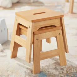 Furniture>Melissa & Doug Wooden Stools – Set of 2