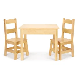Furniture>Melissa & Doug Wooden Table & Chairs - Natural