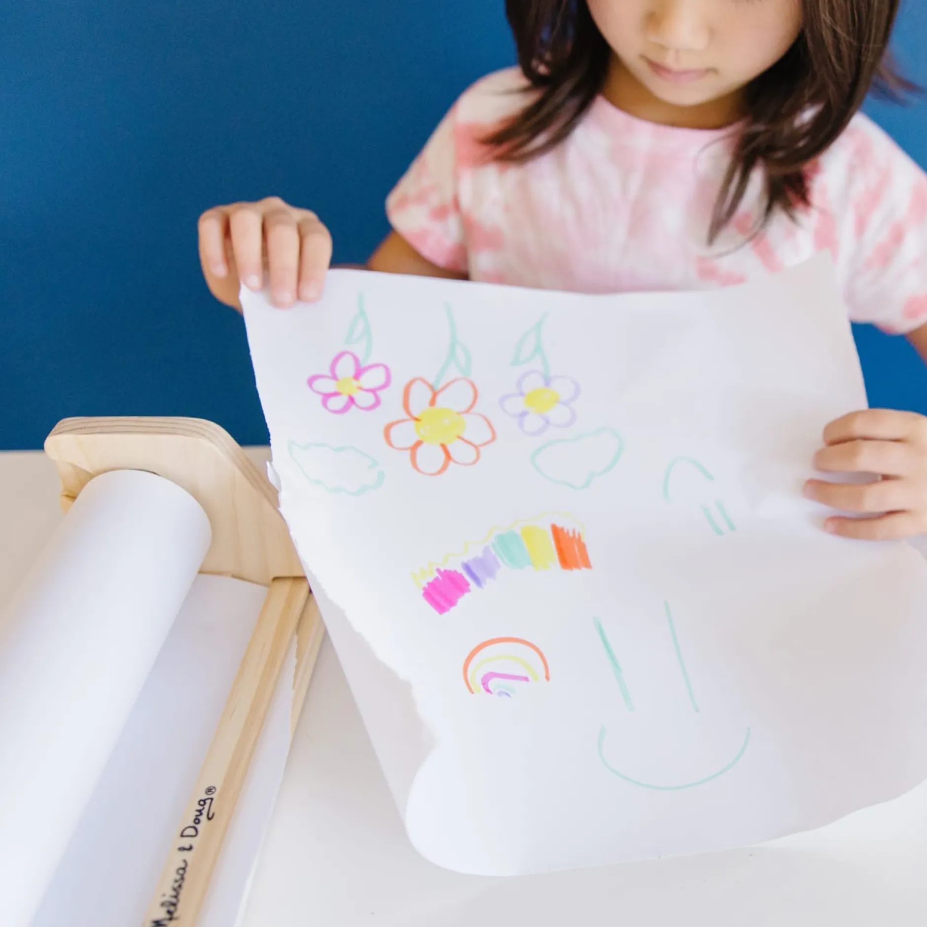 Easels & Art Supplies>Melissa & Doug Wooden Tabletop Paper Roll Dispenser