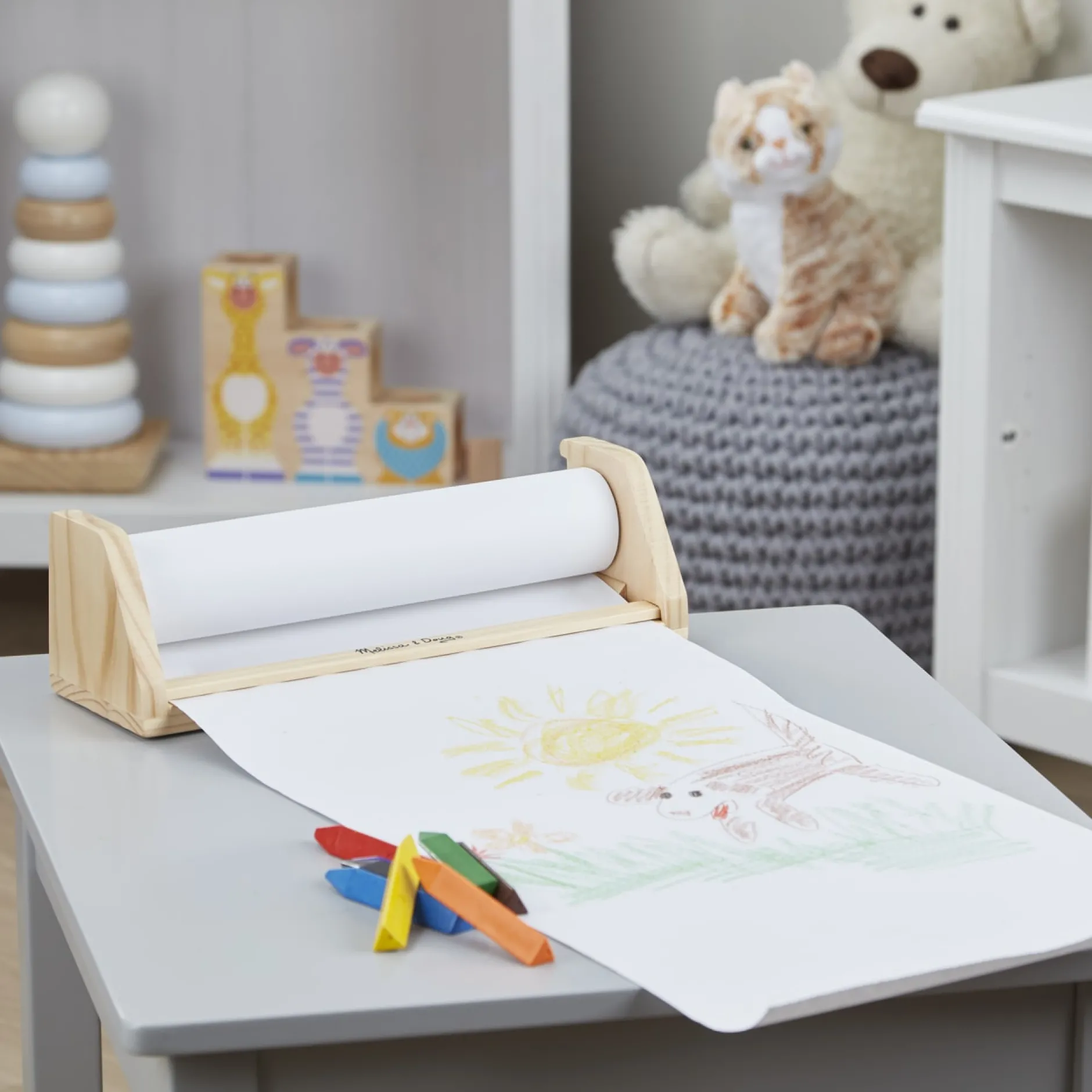 Easels & Art Supplies>Melissa & Doug Wooden Tabletop Paper Roll Dispenser