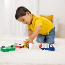 Vehicles & Trains>Melissa & Doug Wooden Town Vehicles Set