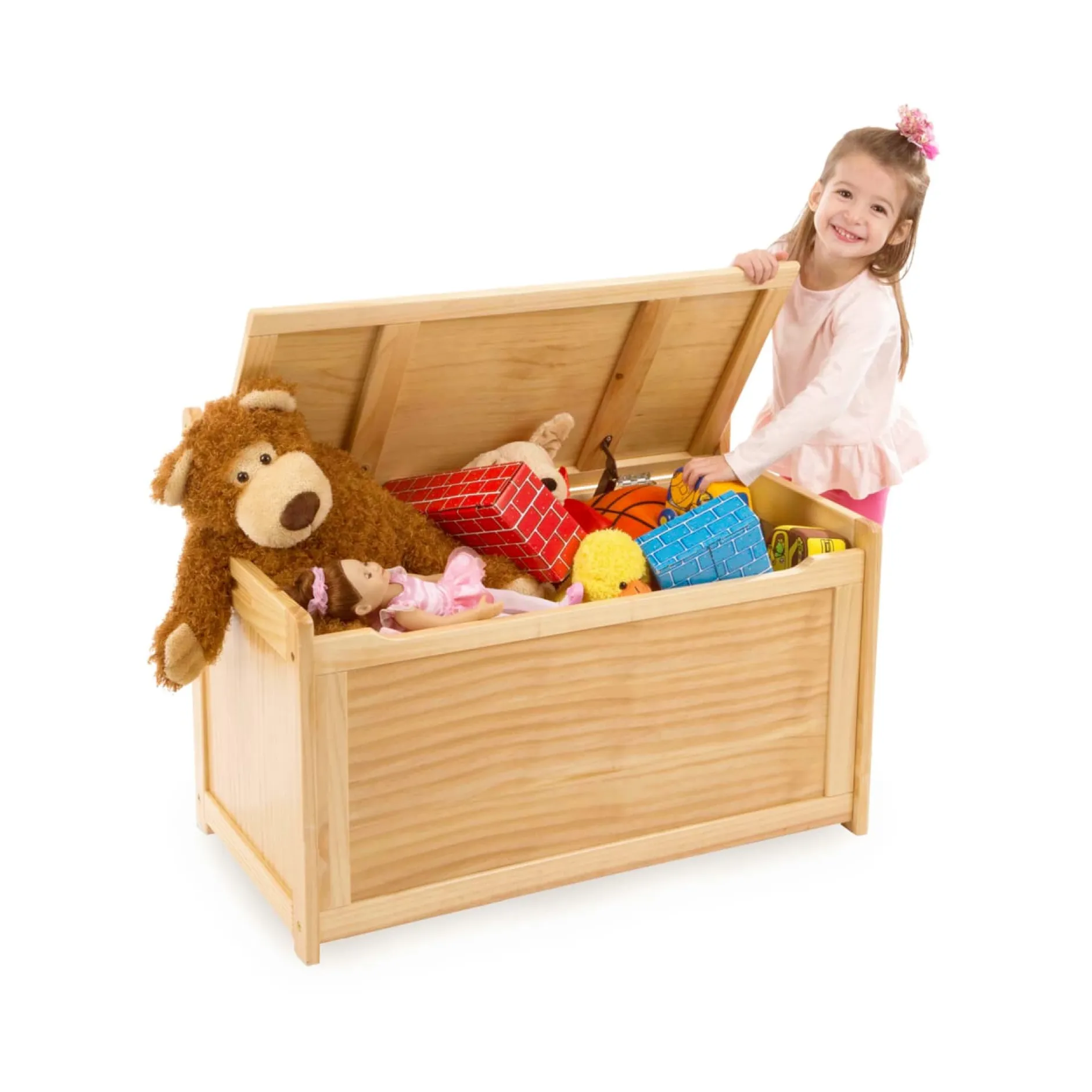 Furniture>Melissa & Doug Wooden Toy Chest (Honey)