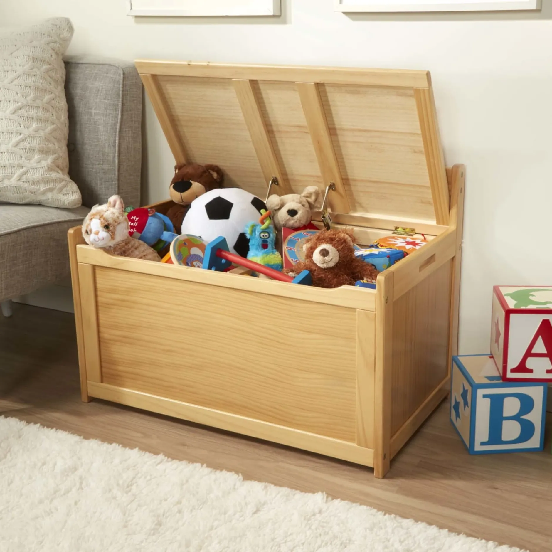Furniture>Melissa & Doug Wooden Toy Chest (Honey)