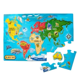 Animals & Nature Puzzles>Melissa & Doug World Map Floor Puzzle - 33 Pieces