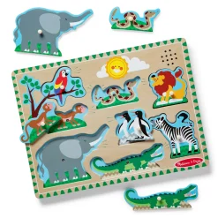 Animals & Nature Puzzles>Melissa & Doug Zoo Animals Sound Puzzle - 8 Pieces